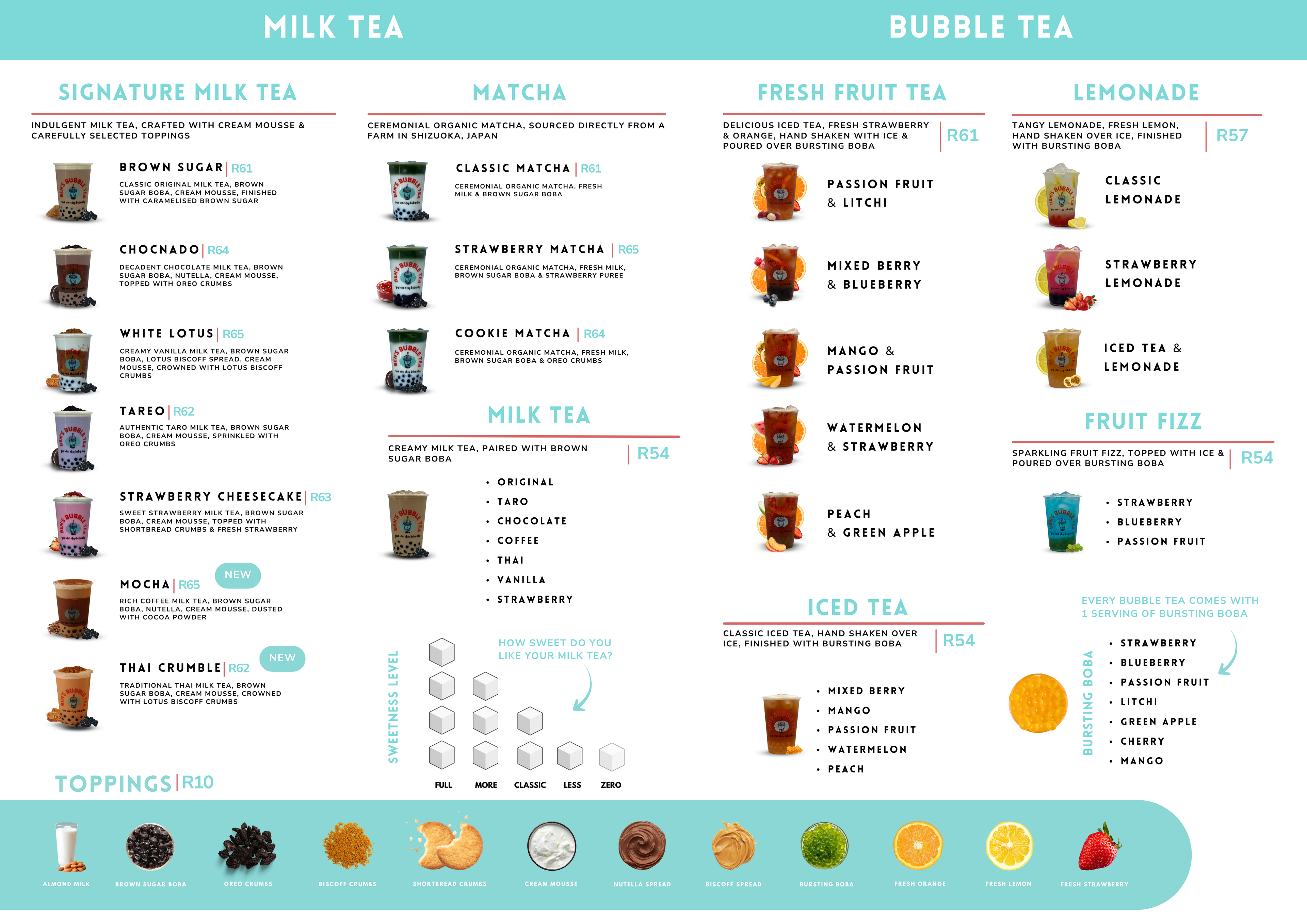 Menu – Ben's Bubble Tea